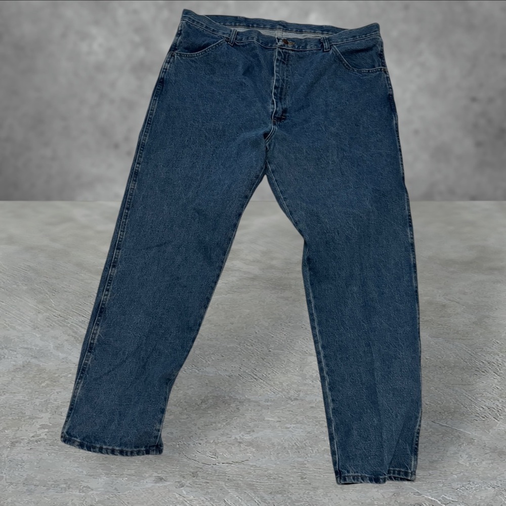 Rustler Men's Size 42x30 Blue Regular Fit Straight Leg 100% Cotton Denim Jeans